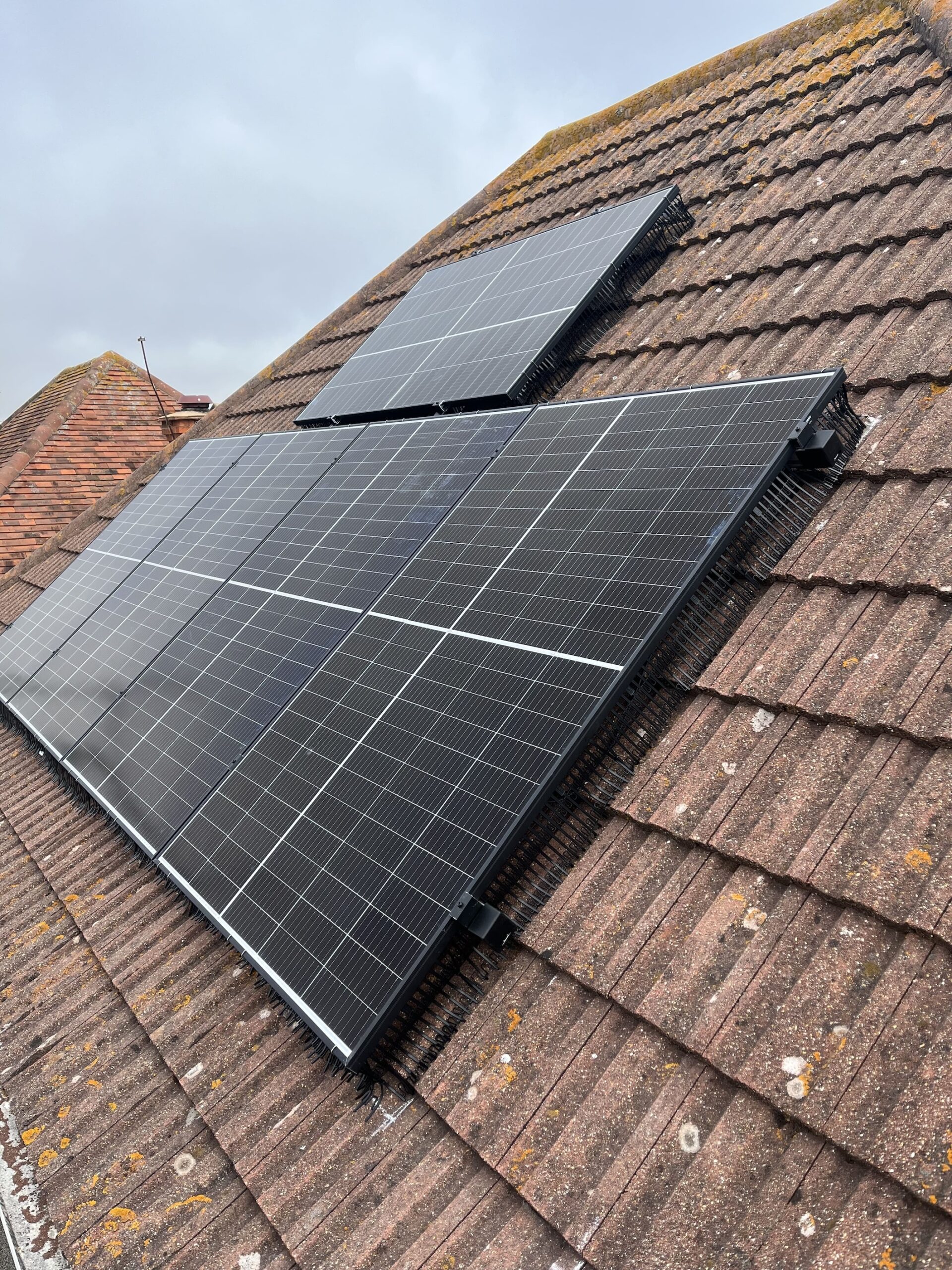 Solar panels on a customer’s roof