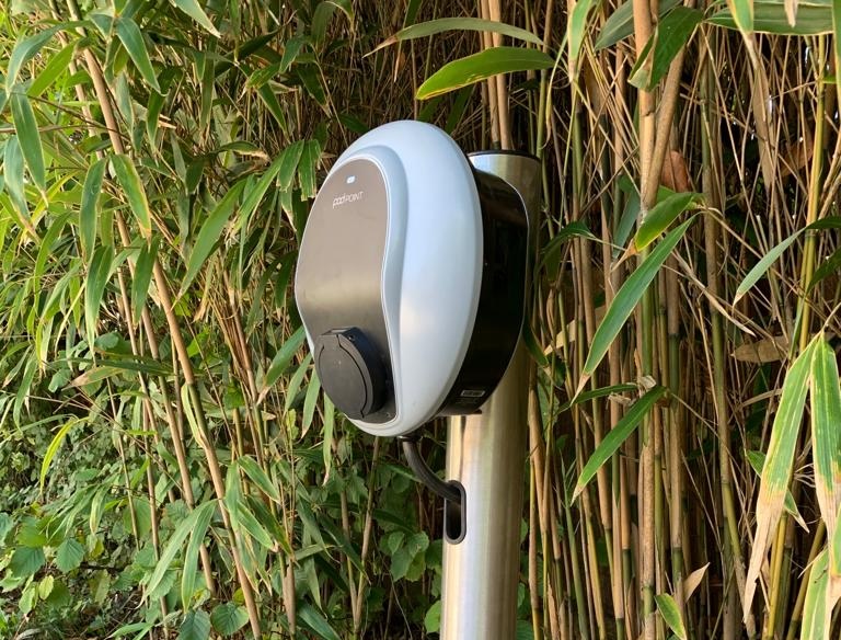 Pod Point EV Charger point located on a post at a customer’s house